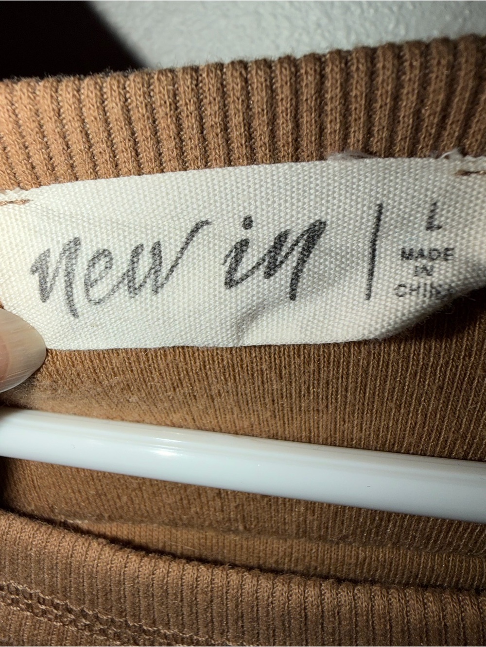 New In Camel Brown Oversized Raw Seam Pullover Top - Picture 5 of 6